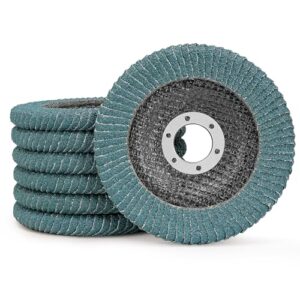 si fang premium zirconia curved flap discs 4 1/2 inch sanding disc for angle grinder, 60 grit zirconium oxide round corner edge grinding wheel for wood metal - 5 pack