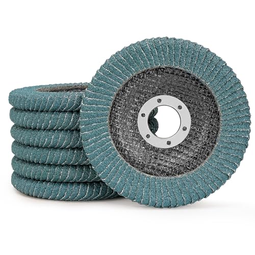 SI FANG Premium Zirconia Curved Flap Discs 4 1/2 Inch Sanding Disc for Angle Grinder, 60 Grit Zirconium Oxide Round Corner Edge Grinding Wheel for Wood Metal - 5 Pack