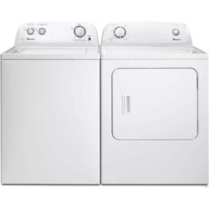 amana ntw4516pr white top load washer/dryer pair - open box