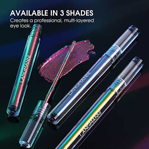 Liquid Glitter Eyeshadow, 3 Colors Multichrome Metallic Liquid Glitter Chameleon Eyeshadow Kit, Quick Drying Long Lasting High Holographic Sparkling Multi-Dimensional Eyeshadow Makeup Set for Women