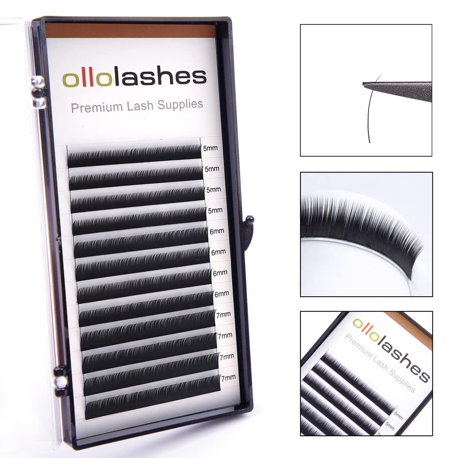 Bottom Lash Extension J Curl 0.07mm Mix5-7mm 5mm 6mm 7mm Black Color Bottom Lash Extensions (Mix5-7mm 0.07 J Curl)