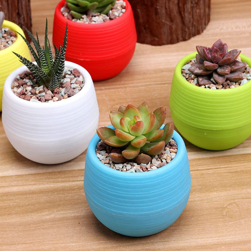 Elsjoy 30 Pack Mini Succulent Pot, 3 Inch Plastic Seed Starter Pots Small Cute Succulent Planter with Drainage for Indoor & Outdoor Plants, Home Decor, Free Assembly