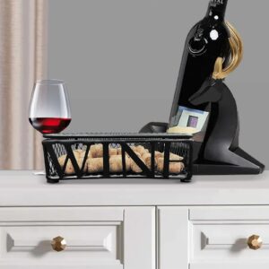 OFILLES Wine Cork Rack Box, Wine Cork Holder Decor for Storage and Display Cork, Kitchen Countertop Wine Accessories