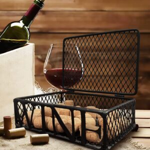 OFILLES Wine Cork Rack Box, Wine Cork Holder Decor for Storage and Display Cork, Kitchen Countertop Wine Accessories