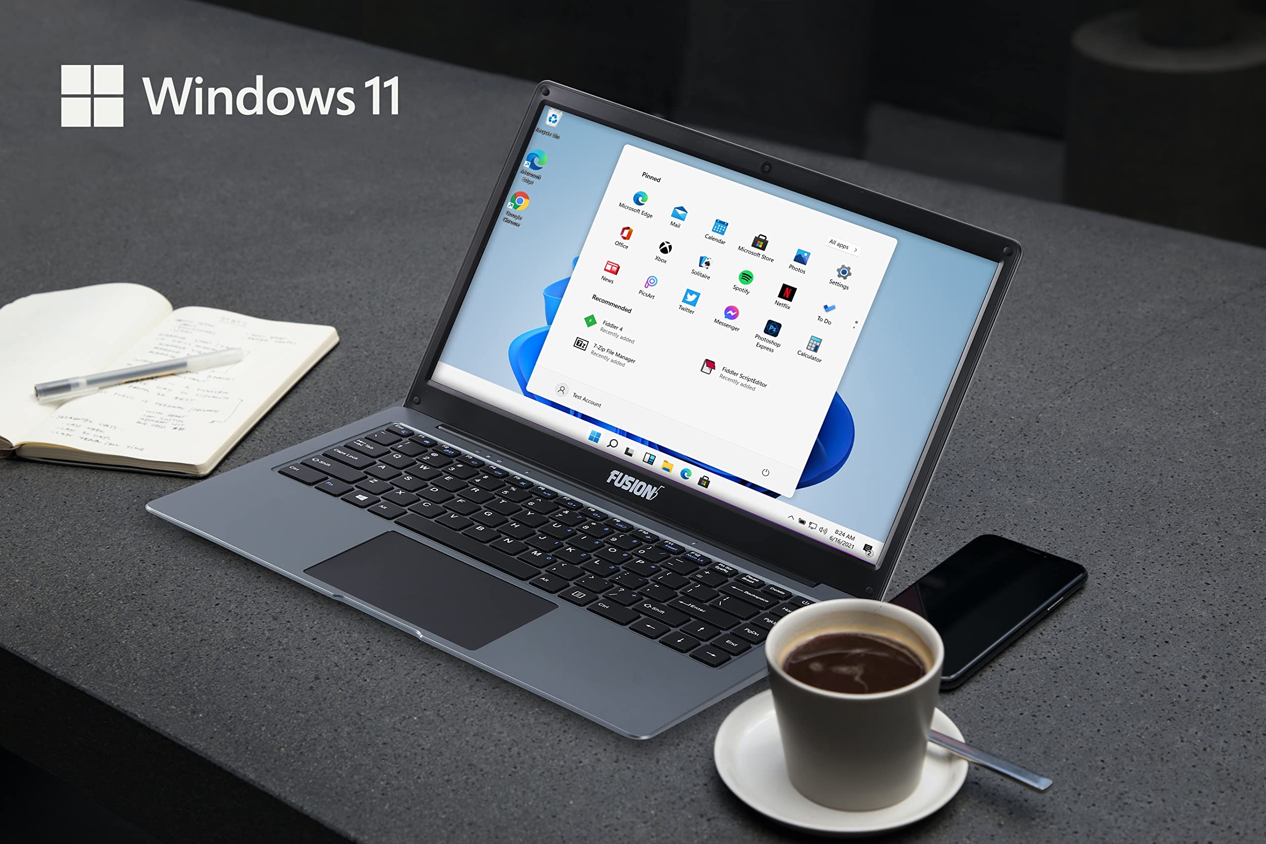 Fusion5 14.1 Inch A90B+ Pro 128GB Windows 10 Laptop - Windows 11 Compatible, 4GB RAM, 128GB Storage, Full HD IPS, Bluetooth, Dual Band WiFi Laptop, USB 3.0, Expandable Storage (128GB)