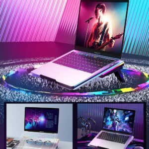 KeiBn Upgrade Laptop Cooling Pad A9,KeiBn All Aluminum-Alloy Laptop Cooler Fan for 10-15.6 Inches, 10 Modes RGB Colors Light, 3 Heights Stand, 2 USB Ports, Space Gray