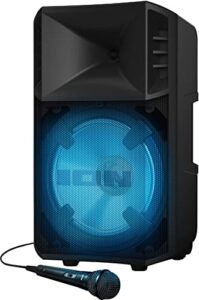 ion audio power glow 300 rechargeable bluetooth speaker system with led party lights (renewed)