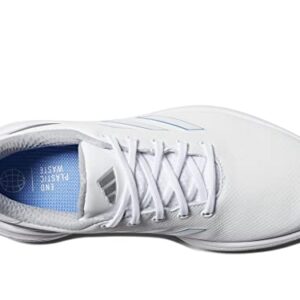 adidas Women's ZG23 Golf Shoes, Footwear White/Blue Fusion Metallic/Silver Metallic, 5.5