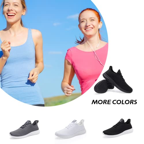 BXYJDJ Womens Walking Shoes Breathe Mesh Fashion Sneakers Ultra Light Jogging Slip On Athletic Running Workout Casual Sports Shoes for Travel Work AllBlack 8.5