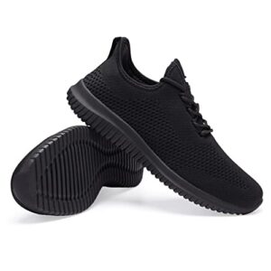 bxyjdj womens walking shoes breathe mesh fashion sneakers ultra light jogging slip on athletic running workout casual sports shoes for travel work allblack 8.5