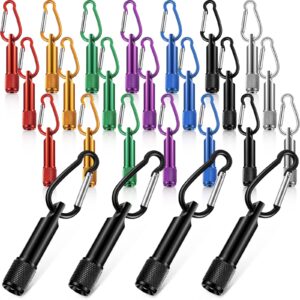 chengu 25 pack mini keychain flashlights bulk with carabiner pocket handheld flashlight for camping hiking outdoor activity(multi color)