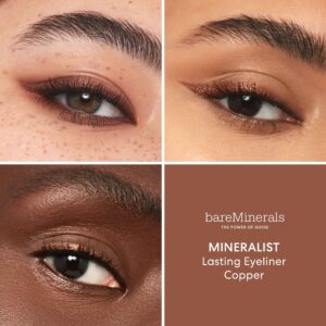 bareMinerals Mineralist Lasting Eyeliner, Mineral-Based Waterproof Eyeliner, Long-Lasting Blendable Color, Safe for Waterline, Retractable, Vegan