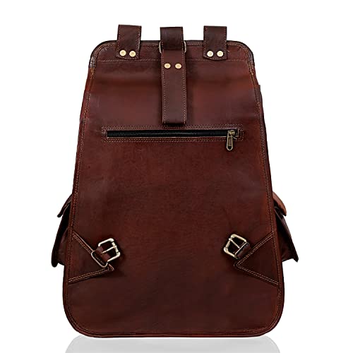 C CUERO Leather 20 Inch Backpack Rucksack Travel Laptop Large Backpack For Men And Women