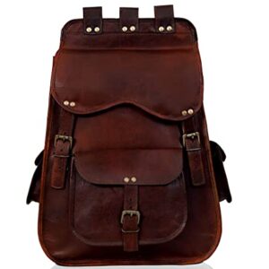 C CUERO Leather 20 Inch Backpack Rucksack Travel Laptop Large Backpack For Men And Women