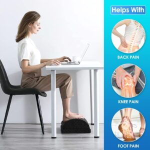 TYASOKI Foot Rest Under Desk - Desk Foot Rest with 2 Adjustable Heights - Ergonomic Footrest Under Desk for Office Chair & Gaming Chair - Foots Tool for Home Airplane Car to Relieve Back Knee Pain …