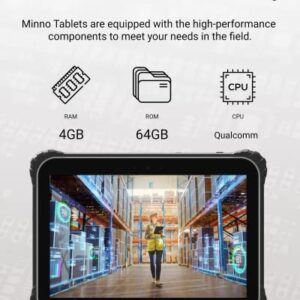 Minno Maverick Rugged 10" Android 10 Tablet | 4GB/64GB | Slim Design with Physical Buttons | LTE (Unlocked AT&T & T-Mobile) (A10M10- Maverick A10)
