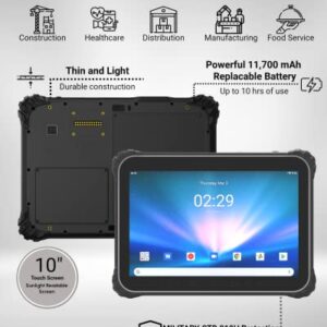 Minno Maverick Rugged 10" Android 10 Tablet | 4GB/64GB | Slim Design with Physical Buttons | LTE (Unlocked AT&T & T-Mobile) (A10M10- Maverick A10)