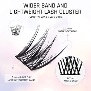 LANKIZ Lash Clusters DIY Eyelash Extensions Individual Lashes Natural Eyelash Clusters Soft and Wispy Cluster Lashes 10-16mm MIX Lash Extension DIY at Home (Honey)