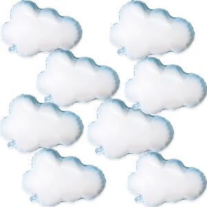 cloud balloons, 8 pcs 30 inch mylar foil helium large cloud balloons for birthday party baby shower wedding bridal shower blue white themed party decorations supplies