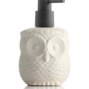 123Arts Ceramic Owl Shape Soap Dispenser Soap Bottle Lotion Bottle with Pump