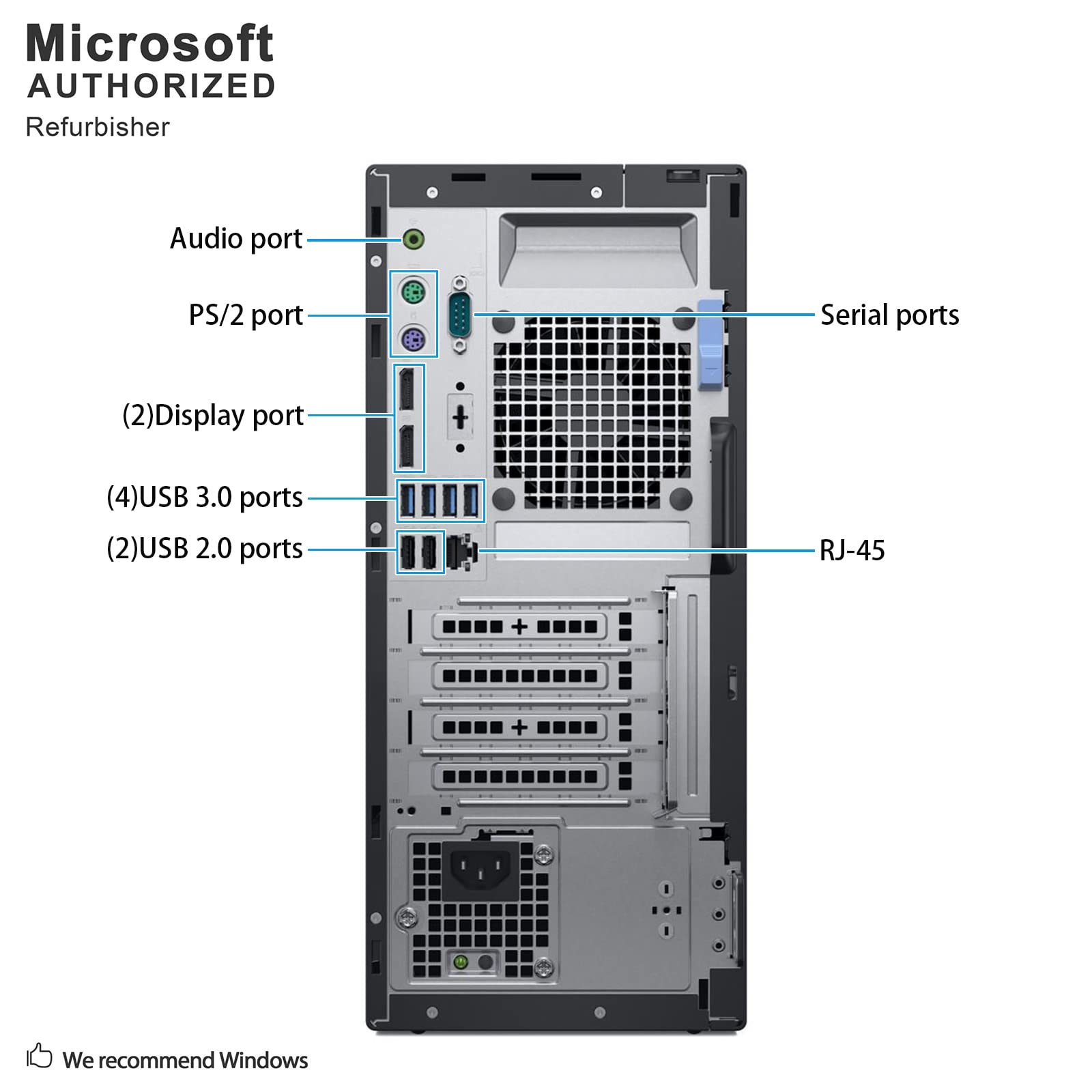Dell OptiPlex 7060 Tower High Performance Business Desktop Computer, Intel Six Core i5-8500 up to 4.1GHz, 16G DDR4, 1T, WiFi, BT, 4K Support, DP, Windows 10 Pro 64 English/Spanish/French(Renewed)
