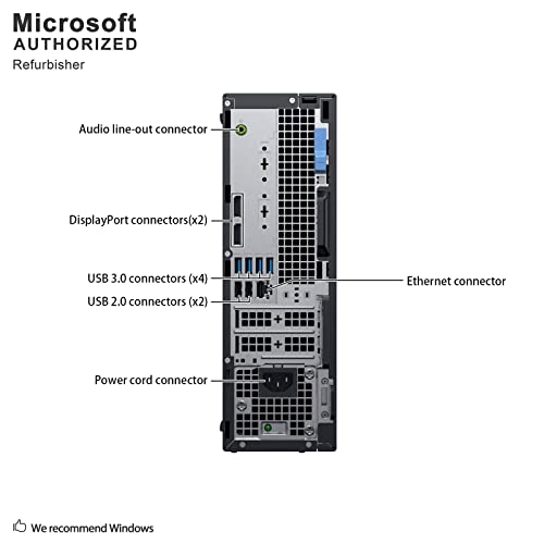 Dell OptiPlex 5070 SFF High Performance Desktop Computer, Intel Six Core i5-9500 up to 4.4GHz, 16G DDR4, 256G SSD, WiFi, BT, 4K Support, DP, HDMI, Win 10 Pro 64 English/Spanish/French(Renewed)