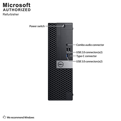 Dell OptiPlex 5070 SFF High Performance Desktop Computer, Intel Six Core i5-9500 up to 4.4GHz, 16G DDR4, 256G SSD, WiFi, BT, 4K Support, DP, HDMI, Win 10 Pro 64 English/Spanish/French(Renewed)