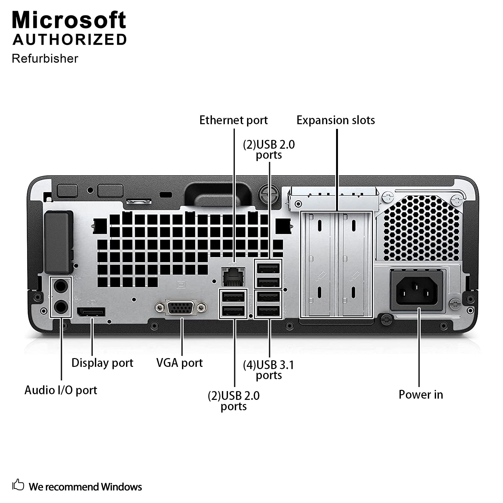 HP ProDesk 400 G4 SFF High Performance Business Desktop Computer, Intel Core i3-6100 3.7GHz, 16G DDR4, 512G SSD, WiFi, BT, 4K Support, DP, VGA, Windows 10 Pro 64 English/Spanish/French(Renewed)