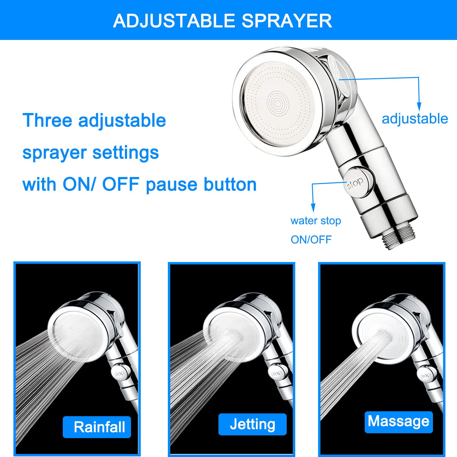 MOSELNY Sink Faucet Sprayer Attachment,Sink Shower Sprayer Attachment Set To Tub Faucet,ON/OFF Shower Head with (5 adapters),Sink Extension Hose Sprayer for Laundry Bathroom Kitchen