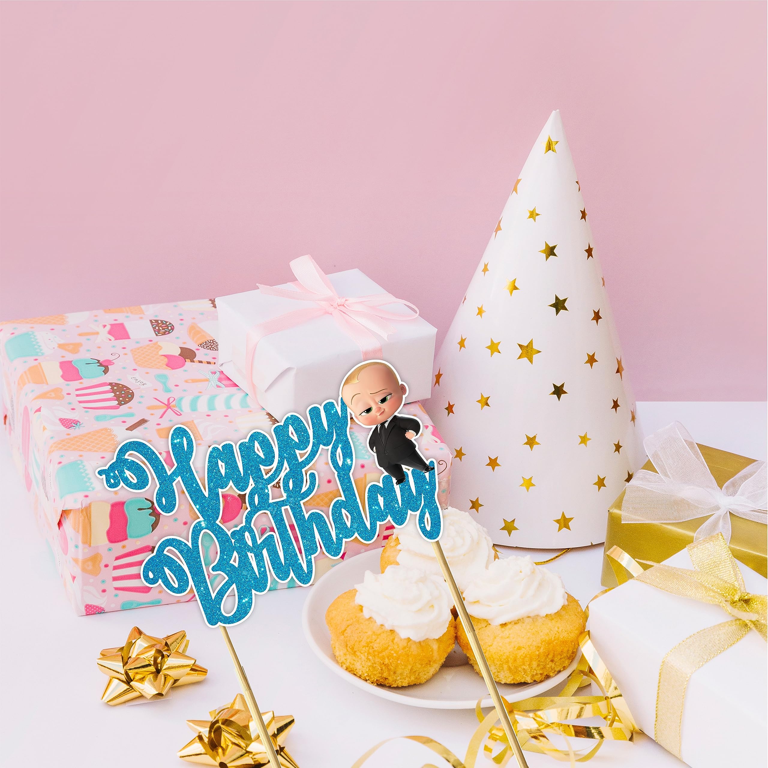 Seyal® Bby Boss Happy Birthday Cake Topper