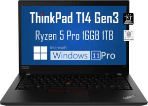2024 lenovo thinkpad t14 gen 3 business laptop (14" fhd+, amd ryzen 5 pro 6650u, 16gb ddr5 ram, 1tb ssd, 6-core(beats i7-1165g7)) backlit kb, fingerprint, fhd webcam, 3-year wrt, win 11 pro, black