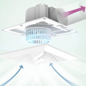 Nalle Ventilation Fan Ceiling Bathroom Exhaust Fan Extractor Fan (No Attic Access Required) (120 CFM 1.2 Sones) （Style B）