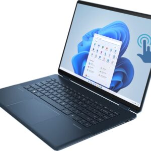 AimCare Supported NewHP Spectre x360 2-in-1 Laptop PC 16" 3K+ Touchscreen Ultrabook Intel Core i7 16GB 2TB SSD HDMI Webcam Fingerprint 17Hrs Battery Thunderbolt Type-C WiFi6 Bluetooth Win11H Blue