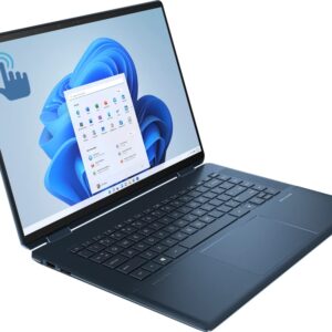 AimCare Supported NewHP Spectre x360 2-in-1 Laptop PC 16" 3K+ Touchscreen Ultrabook Intel Core i7 16GB 2TB SSD HDMI Webcam Fingerprint 17Hrs Battery Thunderbolt Type-C WiFi6 Bluetooth Win11H Blue
