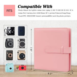 256 Photos Album for Fujifilm Instax Mini Camera/Polaroid 2”x3” Pictures, 2x3 Photo Album Book for Fujifilm Instax Mini 11 12 evo 9 90 70 40 8 Instant Camera & Instax Mini Instant Film (Pink)