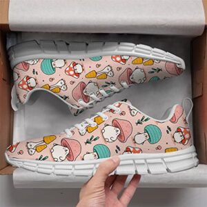 bymme Womens Girls Cute Cartoon Mushroom Shoes,3D Print Personalited Soft Tennis Walking Sneakers Gifts for Friends,Men Size 3.5,Women Size 5.5