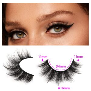 14 Pairs Wispy Mink Lashes Fluffy Eye Lashes Natural Look 5D Volume 16mm Fake Eyelashes Pack by TNFVLONEINS