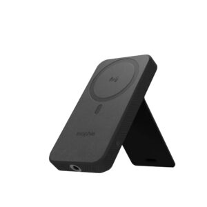 mophie snap+ powerstation wireless stand - black - compatible with magsafe enabled iphones or any qi-enabled smartphones, including apple, samsung, or google phones