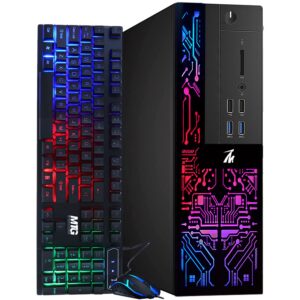 Computer Desktop PC, Intel Core i3-6100, TechMagnet Siwa 6, 16GB RAM, 240GB SSD (Fast Boot), 2TB HDD, RGB Keyboard Mouse, WiFi, 22 inch Monitor, Windows 10 Professional (Renewed)