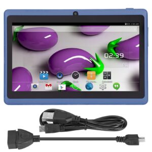 7in Tablet PC, Quad Core CPU Processor, HD Eye Protection Screen, RAM 512MB ROM 8GB, Kids Tablet Support WiFi Bluetooth Dual Camera for Android(Blue)