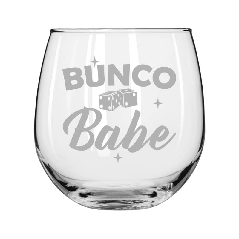 MIP Brand Wine Glass for Red or White Wine Bunco Babe (16 oz Stemless)