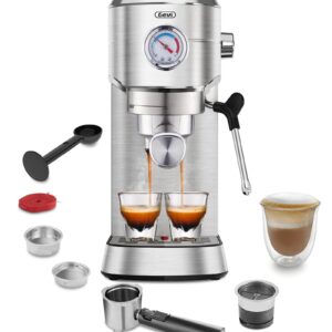 Gevi Espresso Machine 20 Bar, Professional Espresso Maker with Milk Frother Steam Wand, Compact Espresso Machines for Cappuccino, Latte, Commercial Espresso Machines & Coffee Makers, Gift for Mother