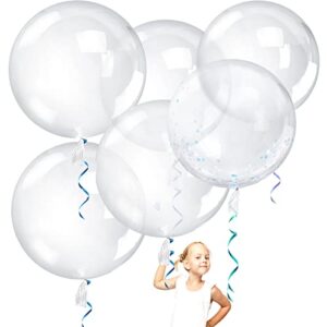 lovestown 36 inch clear bobo balloon, 10pcs big bubble balloons large transparent balloons for diy birthday weddings school activities baby shower christmas party decoration