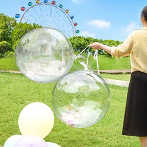 LOVESTOWN 36 Inch Clear Bobo Balloon, 10PCS Big Bubble Balloons Large Transparent Balloons for DIY Birthday Weddings School Activities Baby Shower Christmas Party Decoration