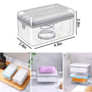 LELEMON Soap Dish with Drain Multifunctional Soap Dish Soap Cleaning Storage Foaming Box for Home Bathroom Kitchen Keep Soap Dry& Easy to Clean