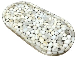 natural stone pebbles bathroom tray for counter vanity tray kitchen soap tray