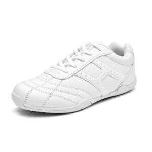 brexli cheer shoes women - white cheerleading shoes for girls & youth cheer competition sneakers pu 8