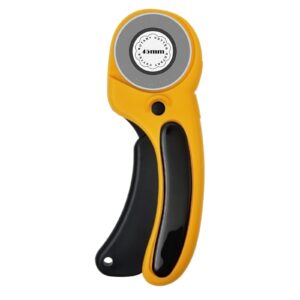 45mm rotary cutter, rosymyth fabric cutter, for paper, leather cutting, quilting sewing scrapbooking, seamstress, tailors (yellow)