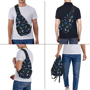 Nmbvcxz Butterflies Sling Bags Crossbody bags for Women Men Sling Backpack Travel Hiking Daypack Chest Shoulder Bag