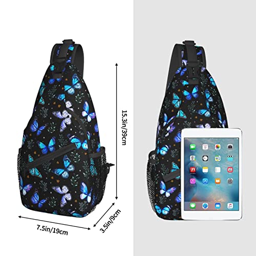 Nmbvcxz Butterflies Sling Bags Crossbody bags for Women Men Sling Backpack Travel Hiking Daypack Chest Shoulder Bag